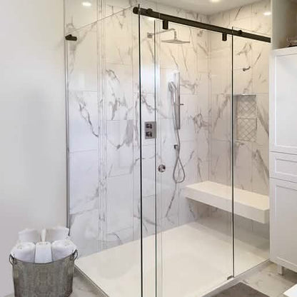 Oil Rubbed Bronze Hydroslide 180° Sliding Shower Door Kit - 84" Length, Elegant Design