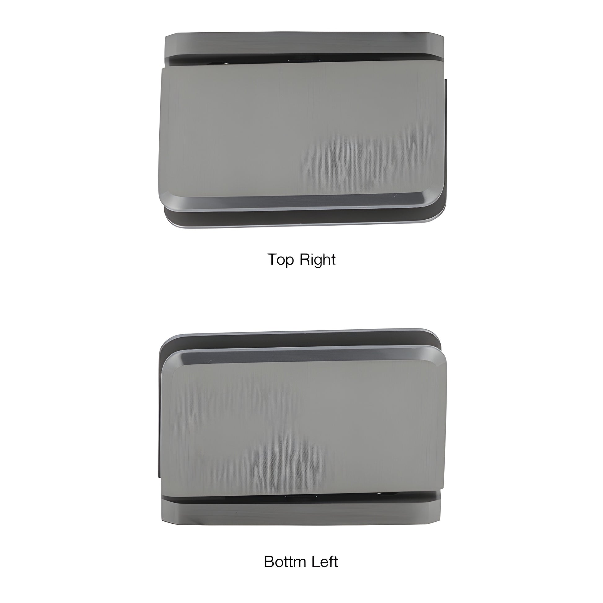 Brushed nickel brass shower door hinge (PPH0152BN), 5 preset pivot, for 8-10mm tempered glass.