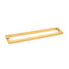 Unlacquered brass SQ series 18" square corner back to back towel bar for glass showers, 3/4" tubular profile.