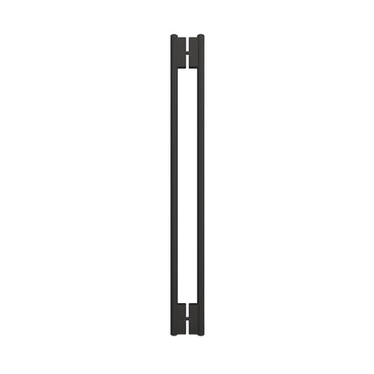 Matte black 48" C-style tubular shower door handle, stainless steel, back-to-back mount for 3/8" glass (SKU HPH48CMBL)