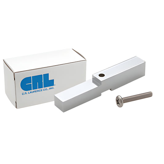 CRL HAB01BA brite-anodized brass adapter block for shower hinge, with mounting screw and box