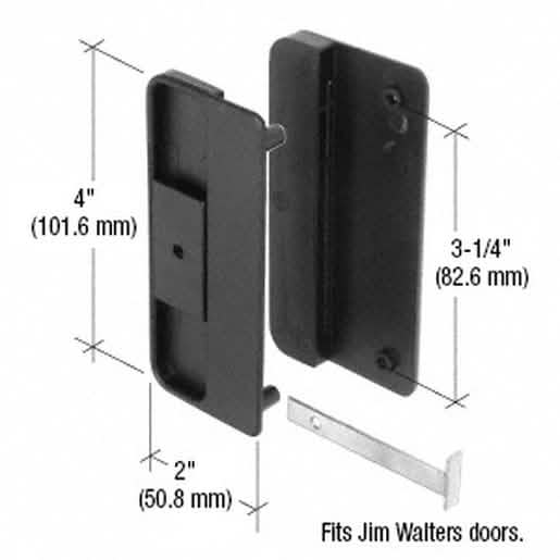 CRL Sliding Screen Door Latch with 3-5/16" Screw Holes for Jim Walters Doors