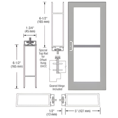 CRL-U.S. Aluminum 550 Clear Anodized Wide Stile Geared Hinge
