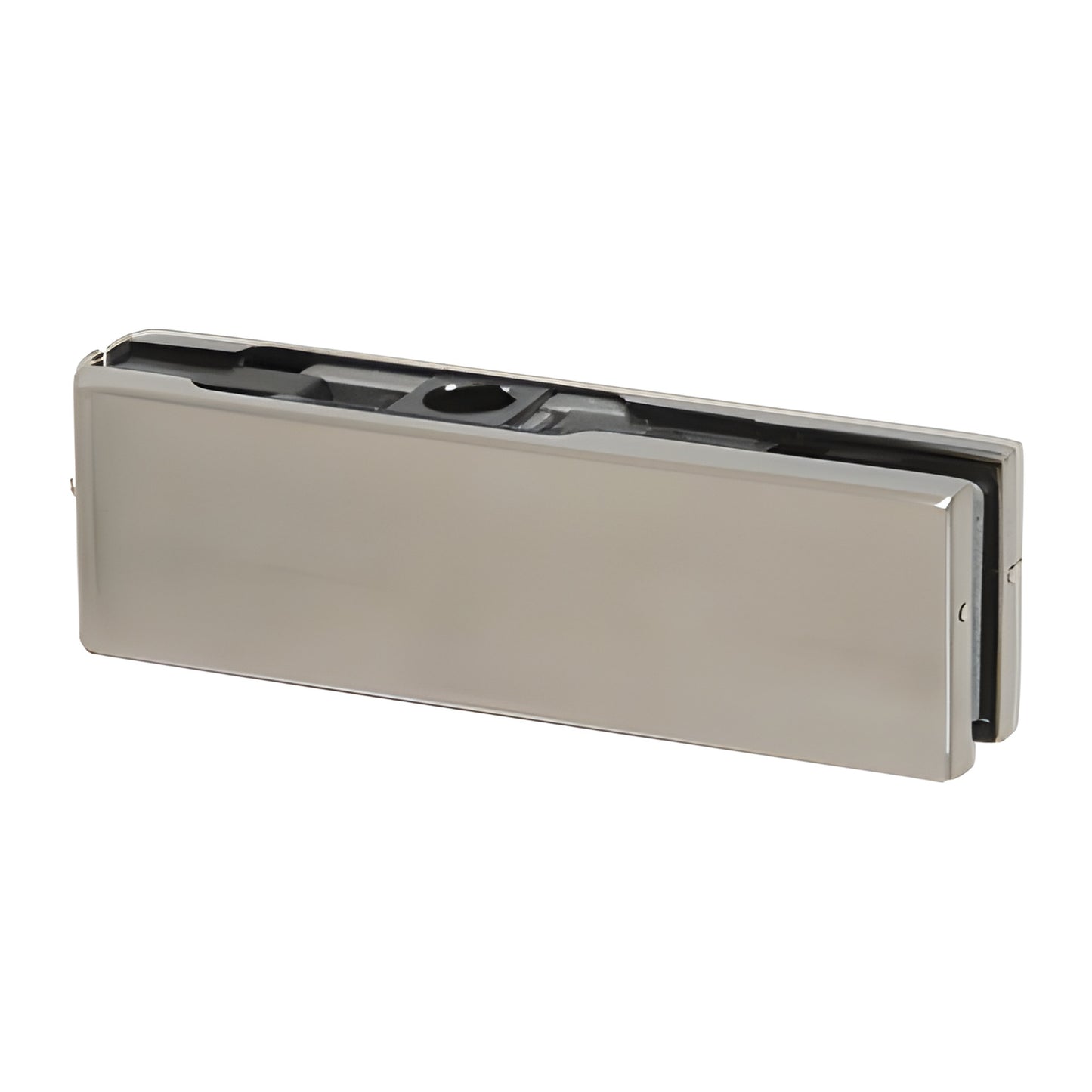 H100E20 slim top door patch fitting, polished stainless rectangular glass hinge body for 8-13.5mm glass.
