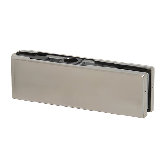 H100E20 slim top door patch fitting, polished stainless rectangular glass hinge body for 8-13.5mm glass.