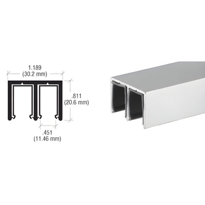 CRL Satin Anodized Plastic-Lined Aluminum Upper Track