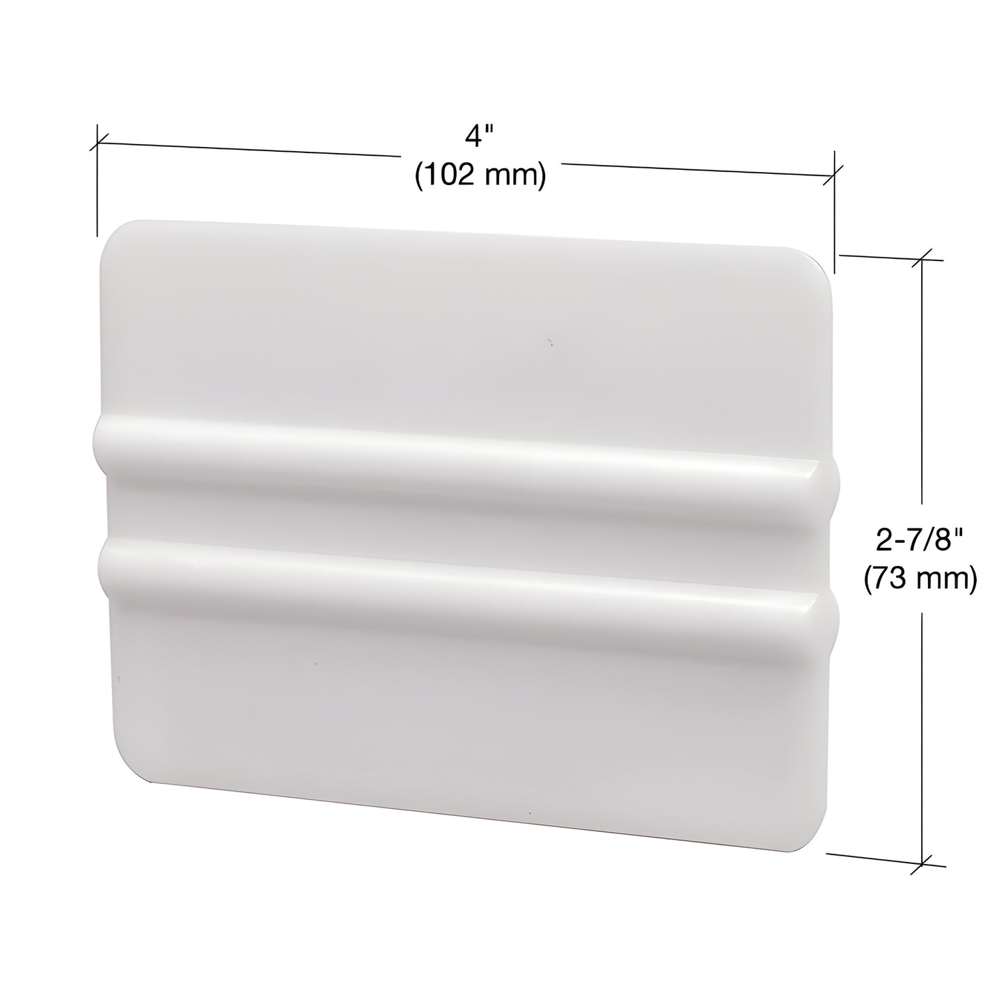 CRL105 white plastic double-edge glass scraping tool, 4 x 2 7/8 in, for window film, decals and smoothing.
