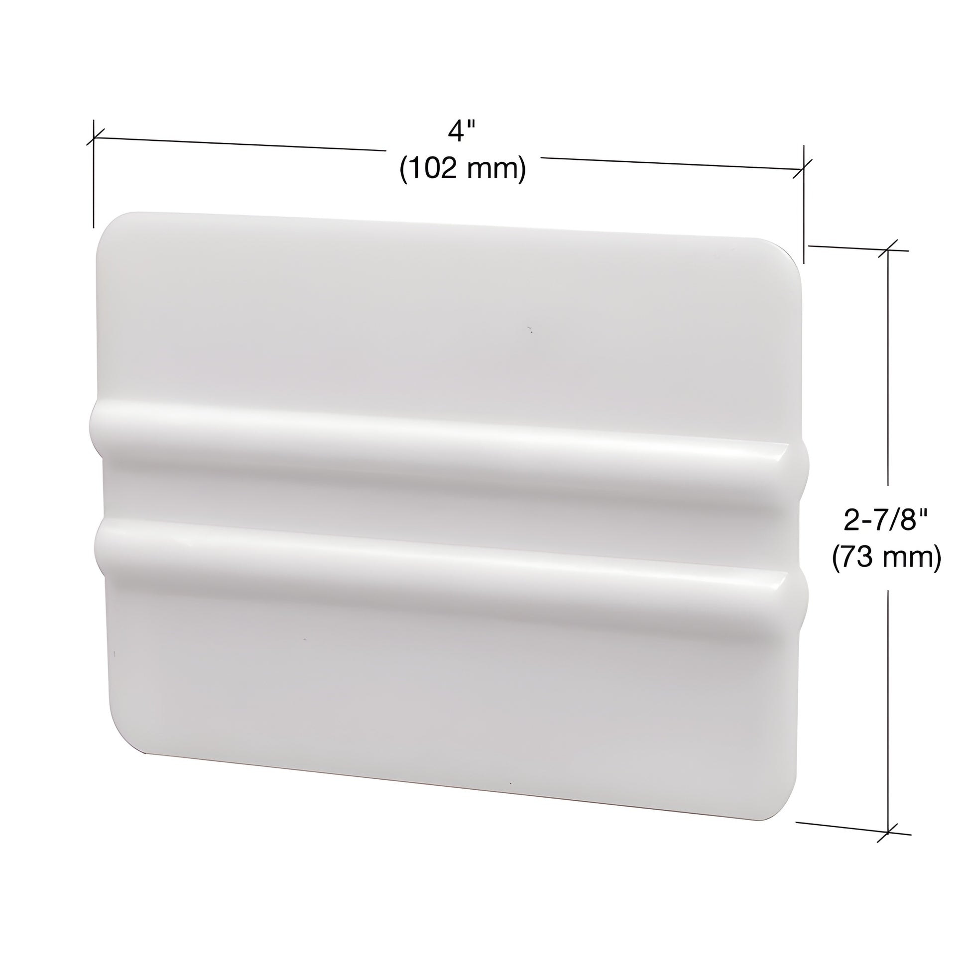CRL105 white plastic double-edge glass scraping tool, 4 x 2 7/8 in, for window film, decals and smoothing.