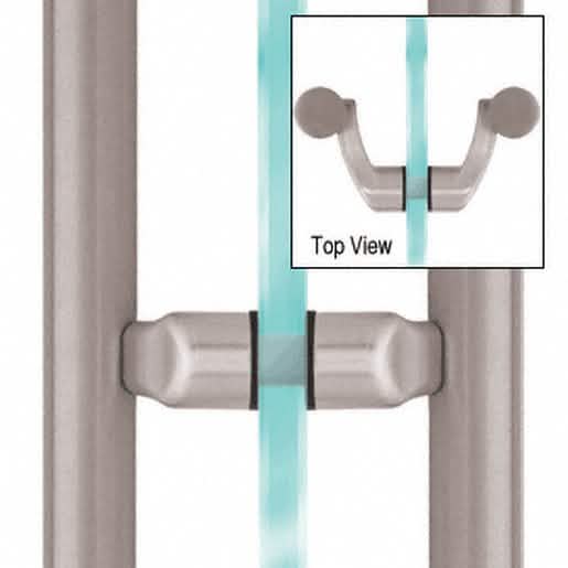 CRL Brushed Stainless Offset Mount Mid-Post for Ladder Pulls - Sleek, Durable Design