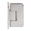 Brushed chrome adjustable shower hinge for 3/8-1/2 in glass, wall mount. SKU C0L337BCH