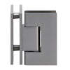 Brushed-nickel square Geneva glass-to-glass shower hinge (GEN092BN), solid brass, self-centering, fits 8-12mm glass.
