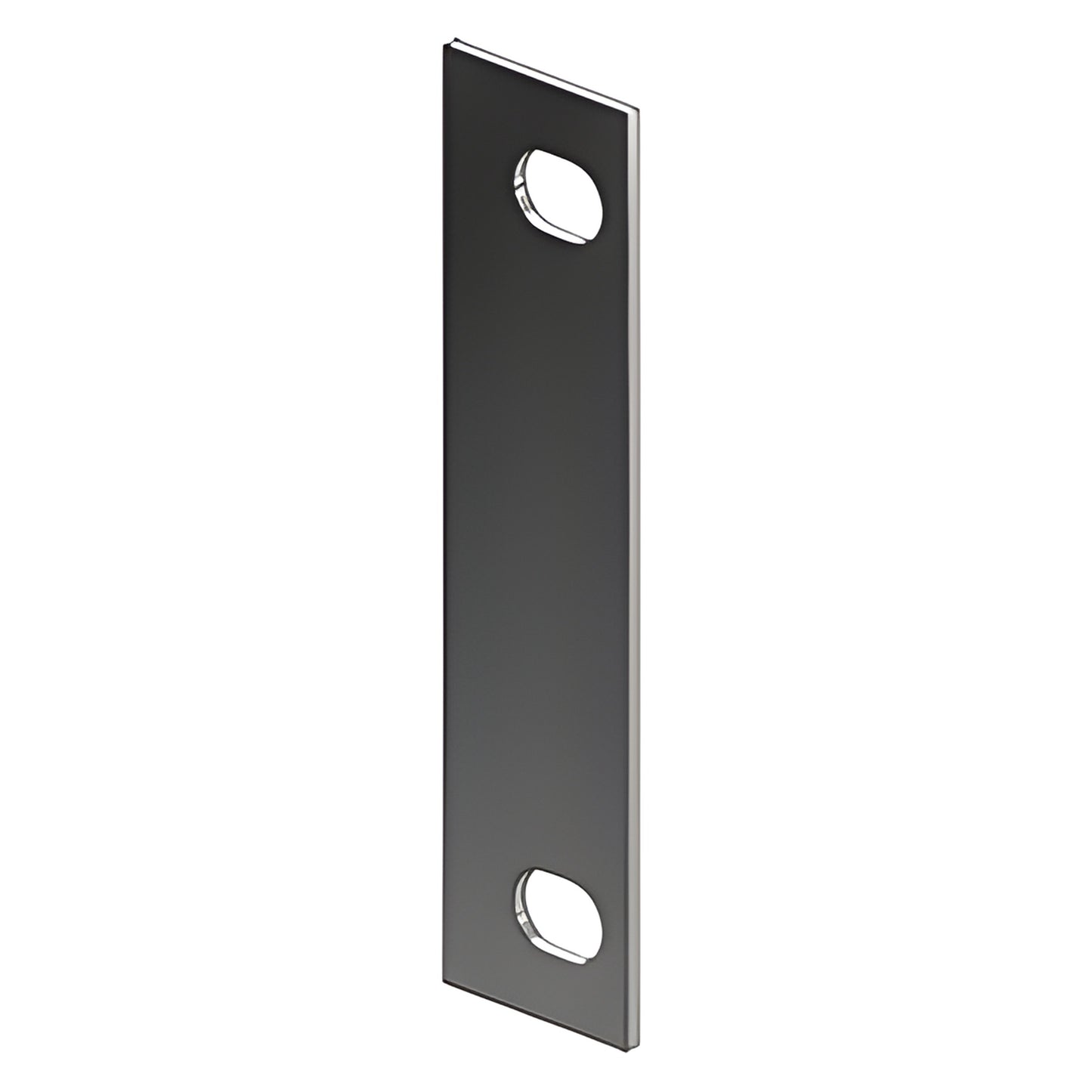 CRL FXCU Fallbrook XL support plate - slim rectangular metal plate, two oval mounting holes, for 10-12mm tempered glass.