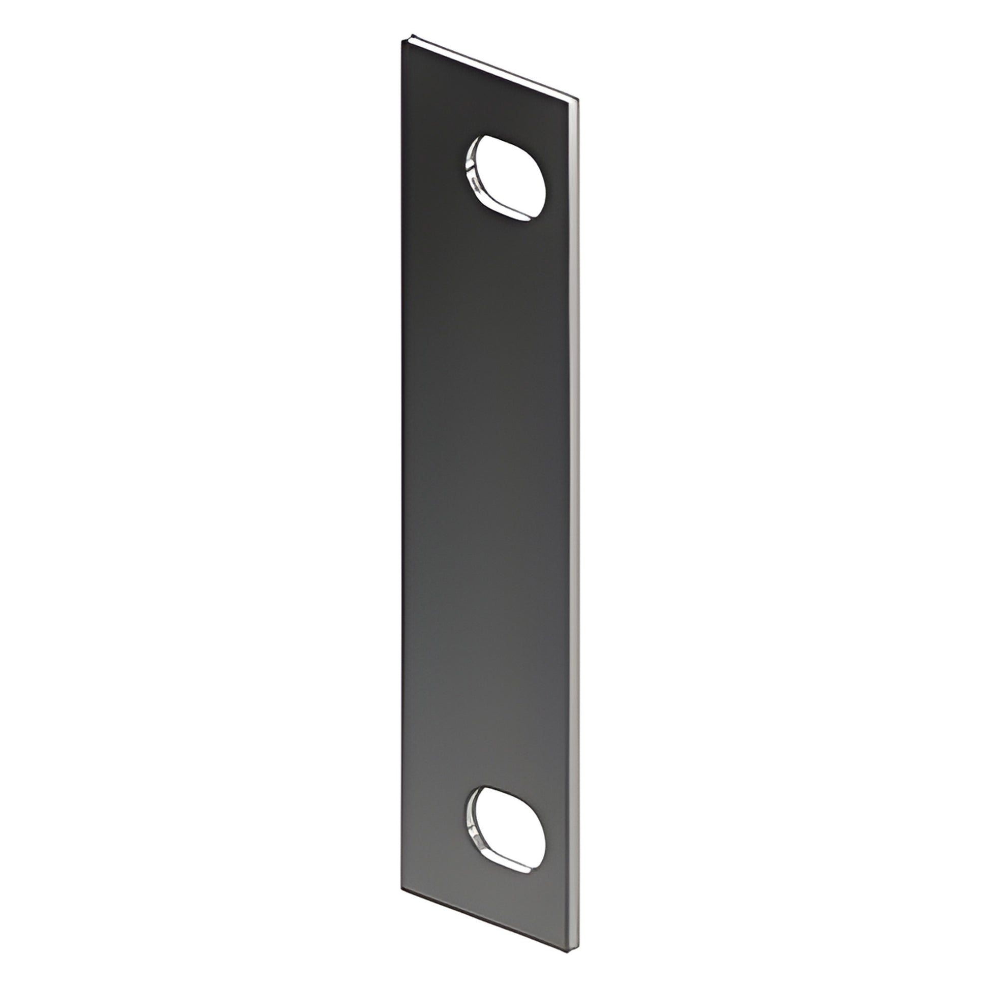 CRL FXCU Fallbrook XL support plate - slim rectangular metal plate, two oval mounting holes, for 10-12mm tempered glass.