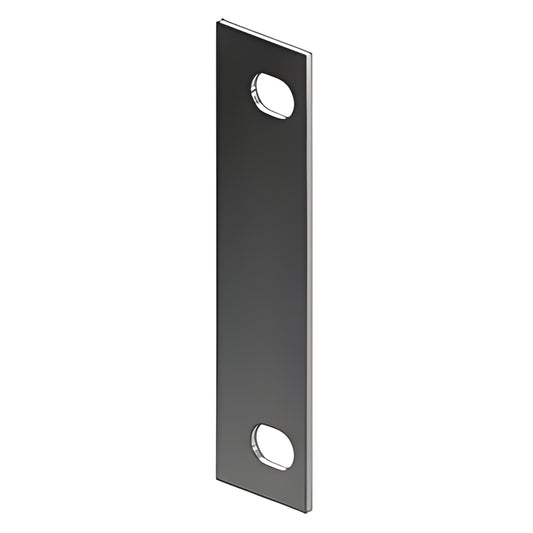 CRL FXCU Fallbrook XL support plate - slim rectangular metal plate, two oval mounting holes, for 10-12mm tempered glass.