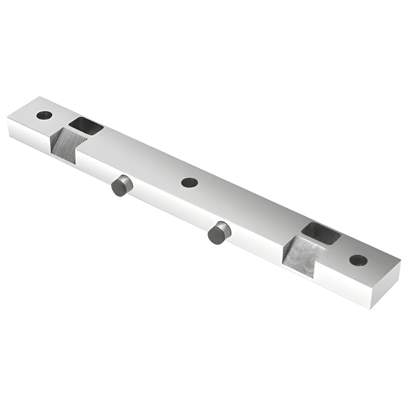 PK2SDPS polished stainless steel strike for 1-3/4" double storefront doors, fits CRL panic and deadbolt handles