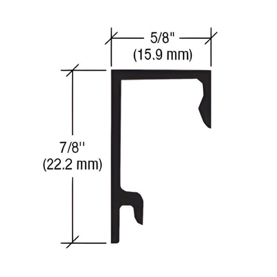 CRL-U.S. Aluminum Sash Stop 1/4" Glass 24'2" Bronze/Black Anodized