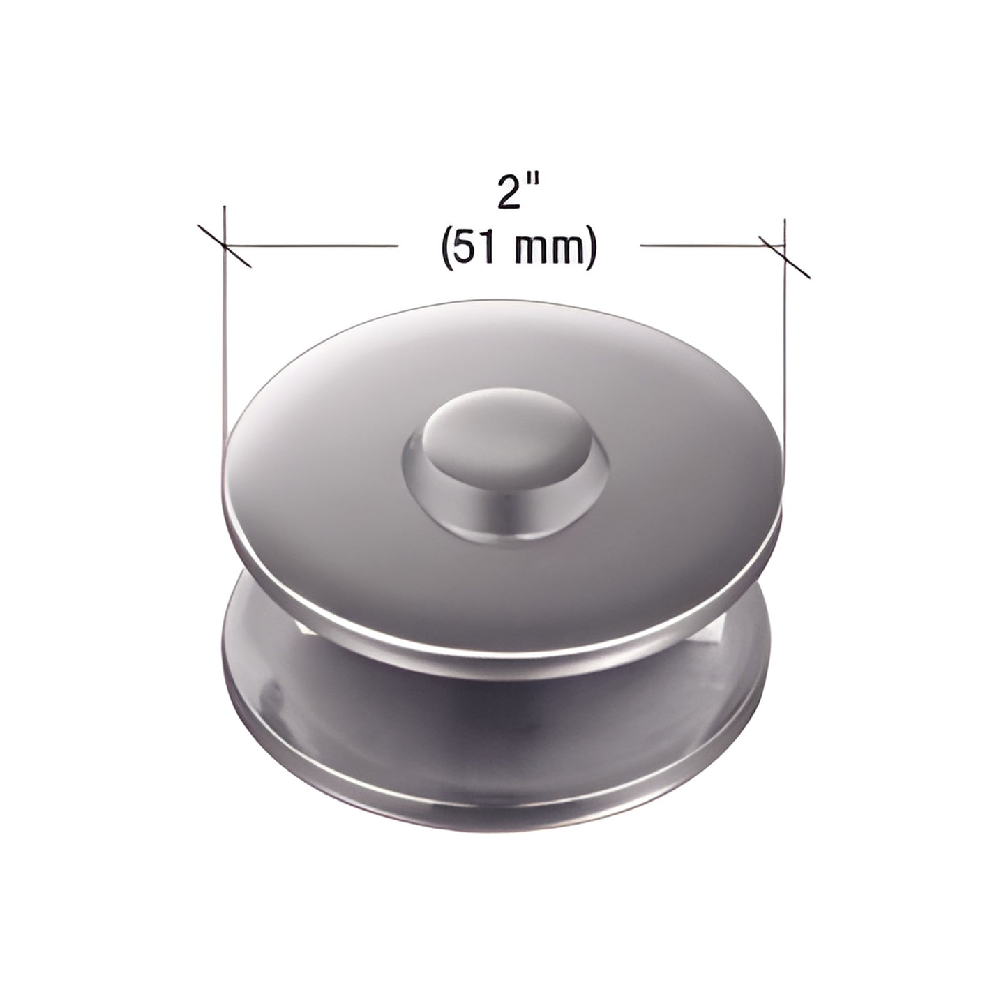 2" brushed stainless steel round mall-front glass clamp (MFC15) for 3/8-1/2" tempered glass