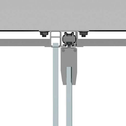 CRL50 Satin Anodized Sliding Door with Fixed Panel, Dropped Ceiling Mount Kit - Image 2