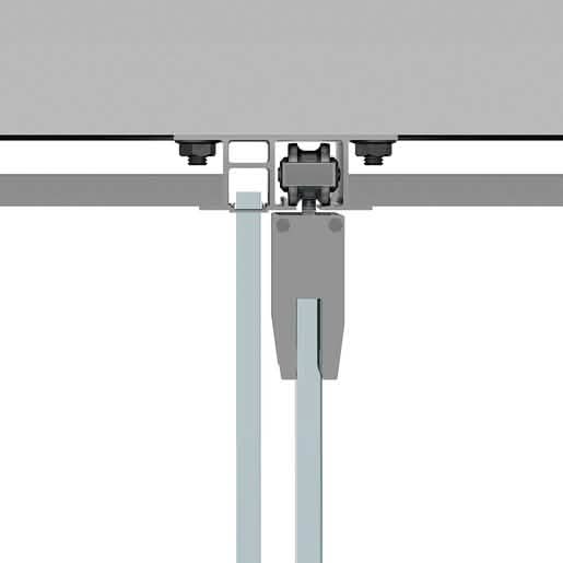 CRL50 Satin Anodized Sliding Door with Fixed Panel, Dropped Ceiling Mount Kit - Image 2
