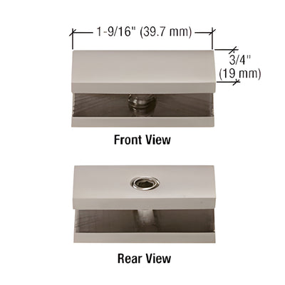 CRL Brushed Nickel No-Drill Fixed Panel Glass Clamp