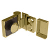 Lugano hinge LUG044LSB in satin brass - offset concealed square shower hinge for 8-10mm glass.