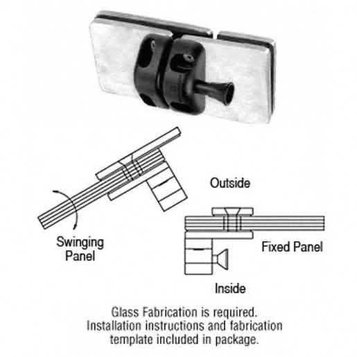 CRL 316 Brushed Stainless Glass-to-Glass Gate Latch: 180° Durable Secure Closure