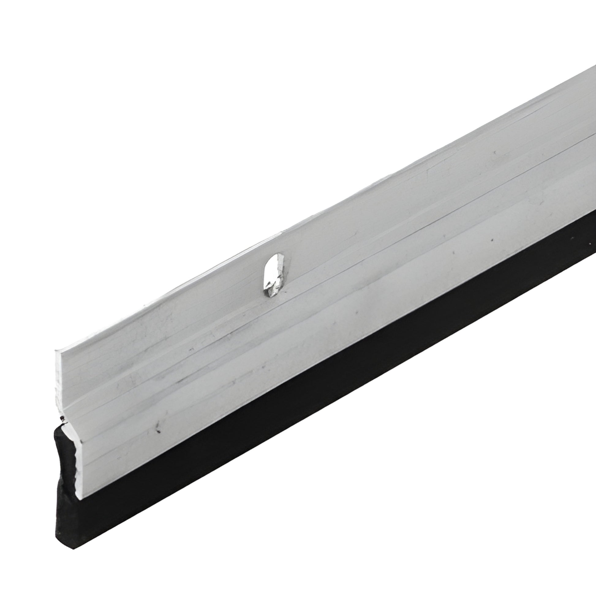 Aluminum door weatherseal with black sponge neoprene insert and extruded bracket, SKU 15NGA17