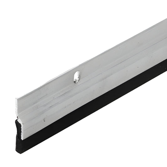 Aluminum door weatherseal with black sponge neoprene insert and extruded bracket, SKU 15NGA17