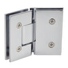 Polished chrome Vienna glass-to-glass shower hinge SKU V1E045CH - square brass hinge for 3/8-1/2" glass, 135