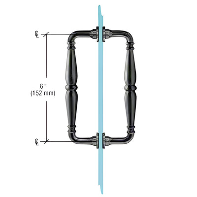 CRL Matte Black 6" Victorian Style Back-to-Back Pull Handle