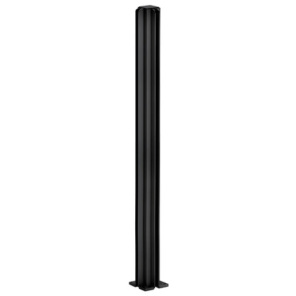 CRL D990BL30CR semi-gloss black aluminum 30 in corner glass partition post with full length glazing channels
