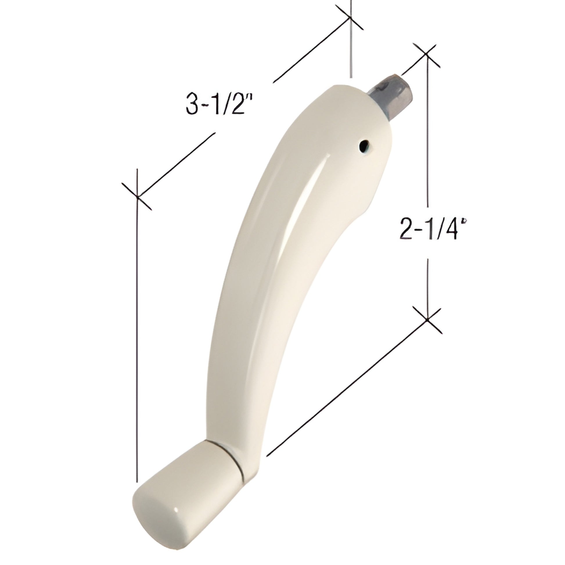 Almond diecast folding crank handle SKU H4120 for Pro Drive casement operators, 5/16" hex spindle, 3-1/2" protrusion