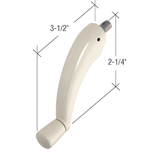 Almond diecast folding crank handle SKU H4120 for Pro Drive casement operators, 5/16" hex spindle, 3-1/2" protrusion