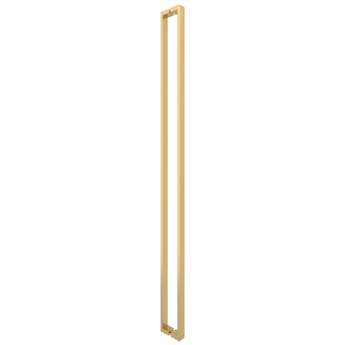 HPH60USB satin brass U-style tubular square shower door handle, concealed back-to-back mount for 3/8" glass