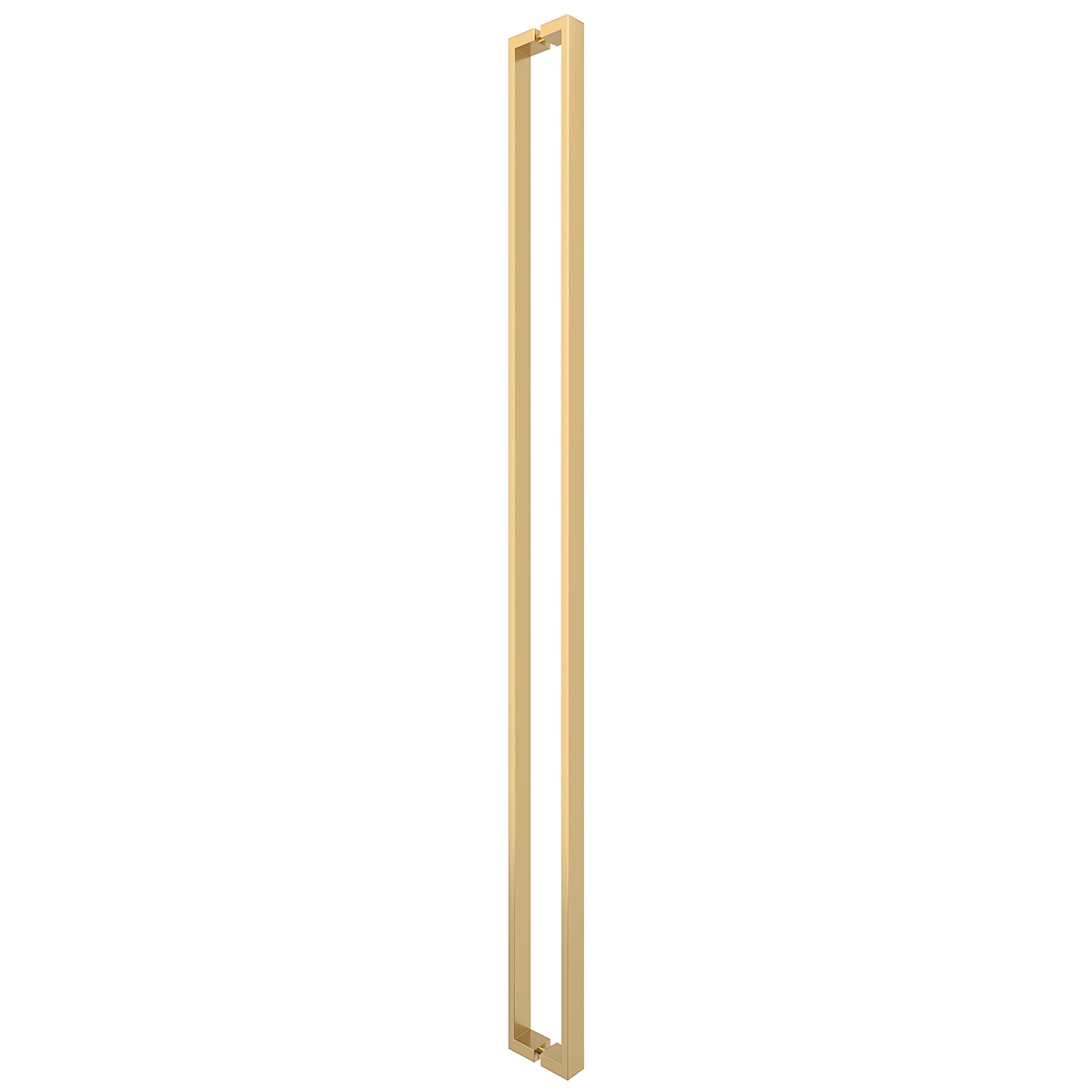 HPH60USB satin brass U-style tubular square shower door handle, concealed back-to-back mount for 3/8" glass