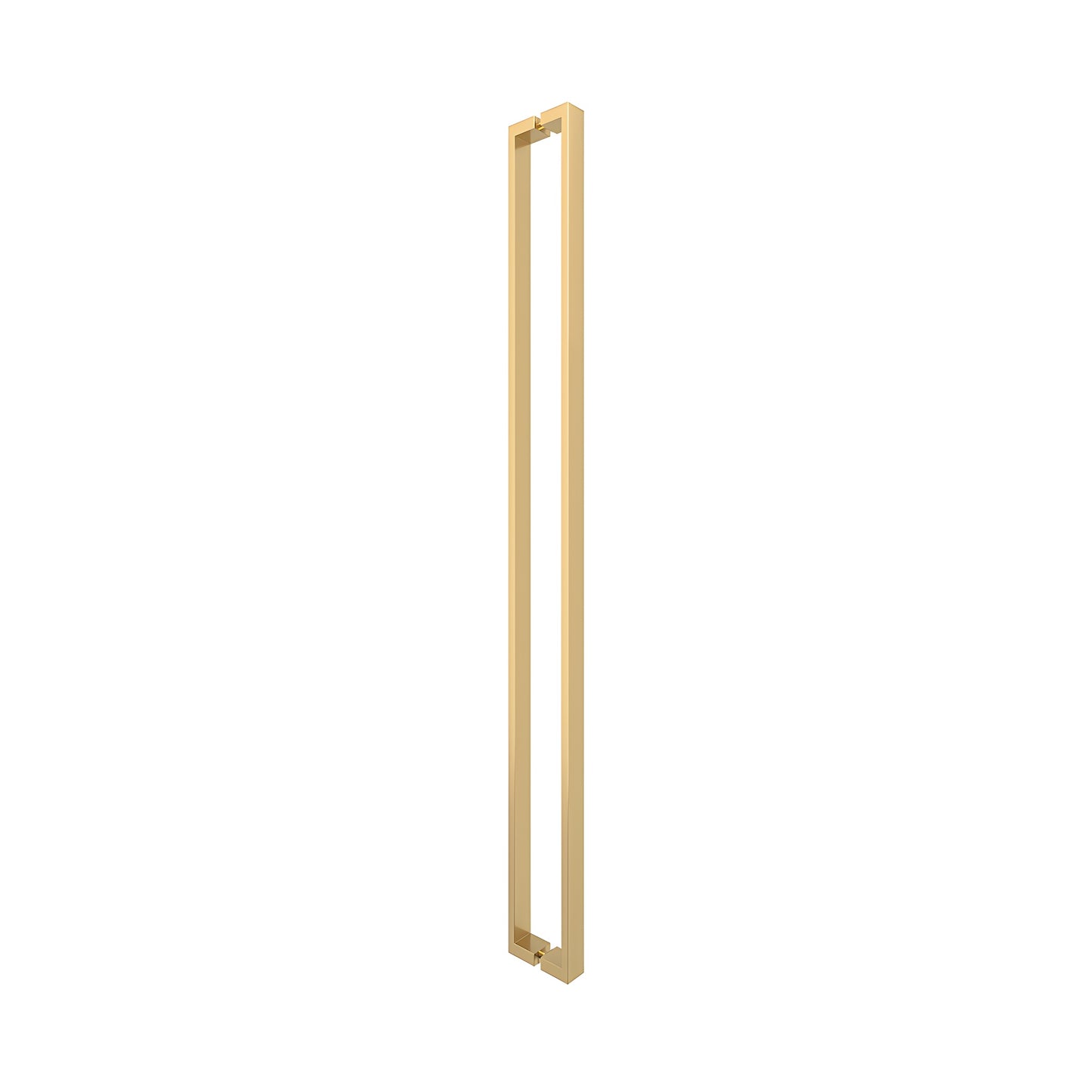 HPH48USB satin brass U-style rectangular shower door handle, tubular stainless steel, back-to-back mount for 3/8" glass