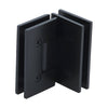 Matte black square glass-to-glass shower hinge for 3/8-1/2" glass, Vienna series (SKU V1E092MBL)