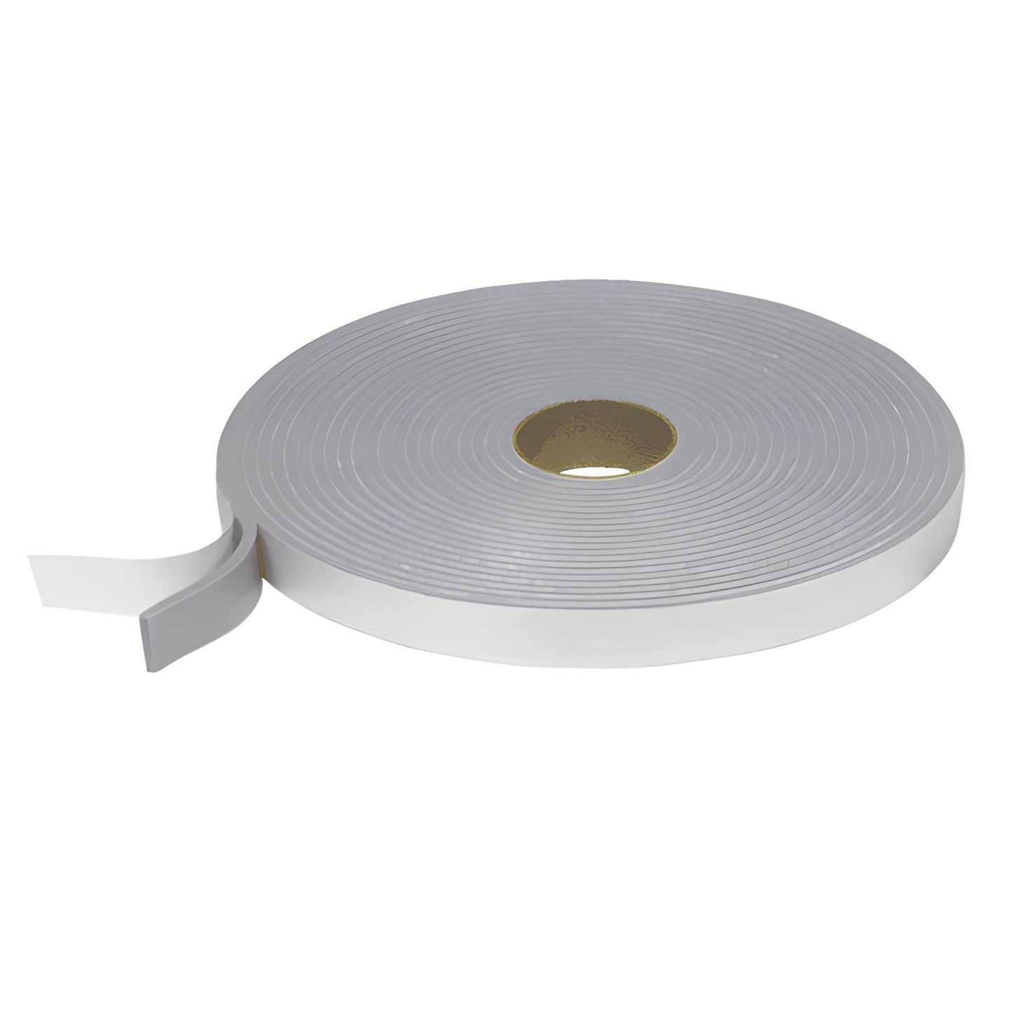 Roll of Norseal white closed-cell foam acoustical sealant tape with peel-back liner, 3/8" wide, SKU V73418X38.