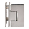 Brushed chrome square-profile Vienna glass-to-glass shower hinge, 90 pivot for 10-12mm (3/8-1/2") tempered glass