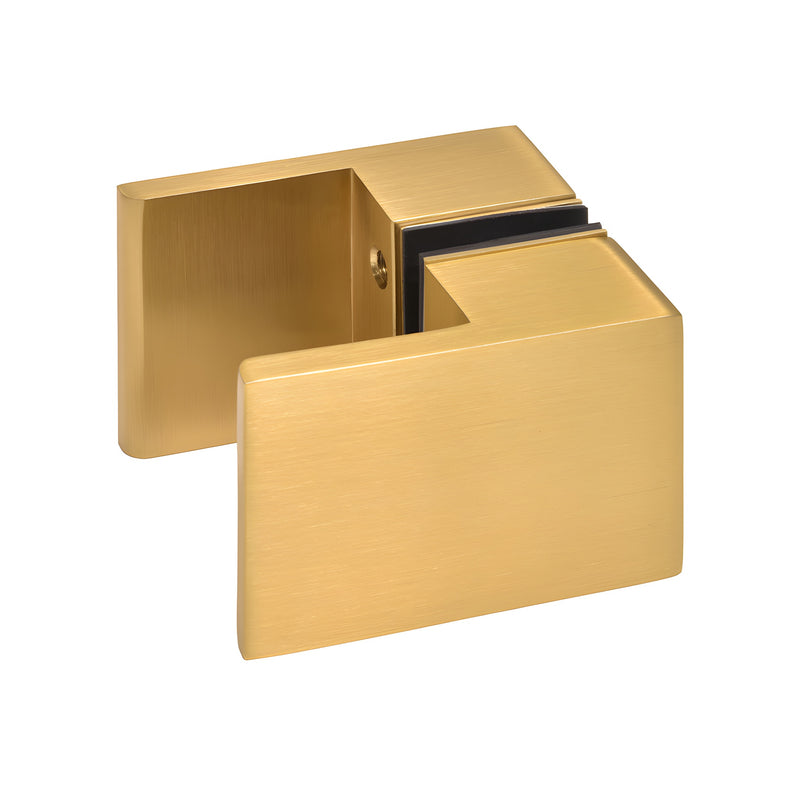 SDK180MG modern gold square back-to-back paddle knob for 3/4 in. frameless shower glass, brass finish