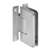 Brushed chrome adjustable shower hinge for 3/8-1/2 in glass, wall mount. SKU C0L337BCH