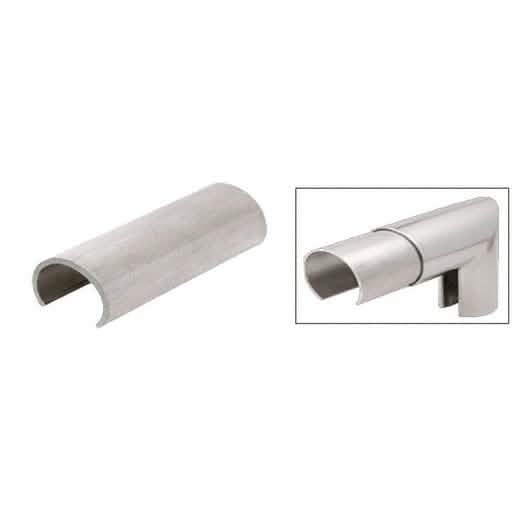 CRL Mill Aluminum Oval Connector Sleeve for Cap Railing and Hand Railing, 4"x2.5"