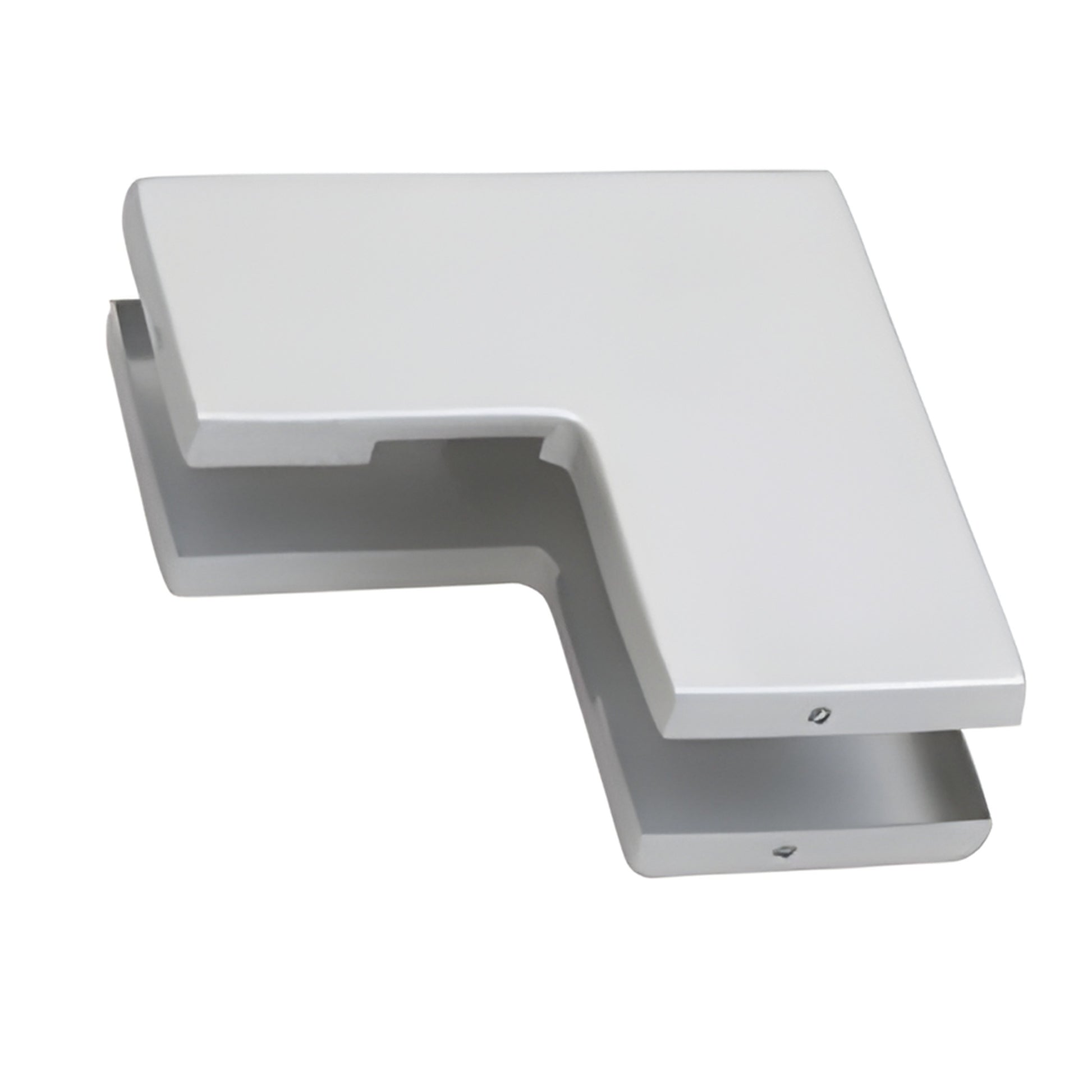 Aluminum replacement cover plate SKU AMR160A for PH60 sidelite patch fittings, L-shaped, silver finish