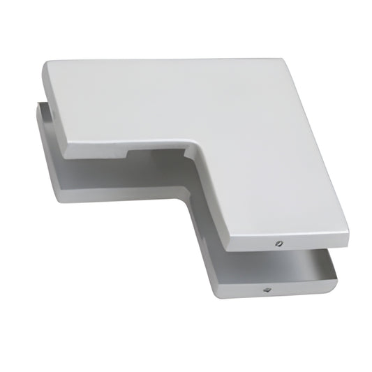 Aluminum replacement cover plate SKU AMR160A for PH60 sidelite patch fittings, L-shaped, silver finish