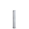 Satin anodized aluminum square partition post with U channel glazing, base plate and top cap for 1/4" glass.