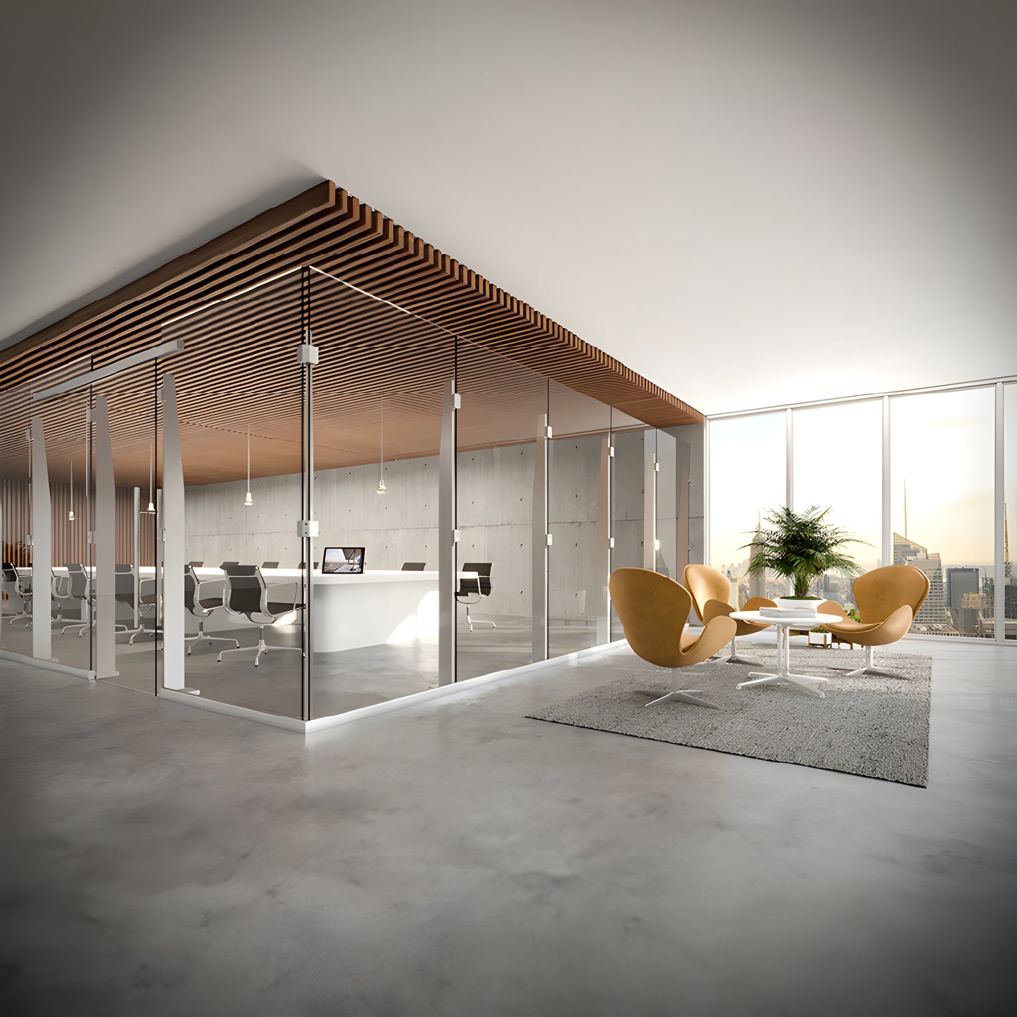 Klarity K60LEKBS 60 in. brushed 316 stainless steel freestanding glass partition post with base, welded flange and glass fitt