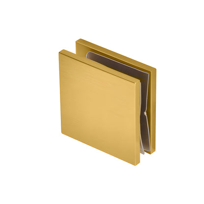 SCU4MG modern gold solid brass square wall mount hole in glass clamp for 3/8-1/2" (10-12mm) glass