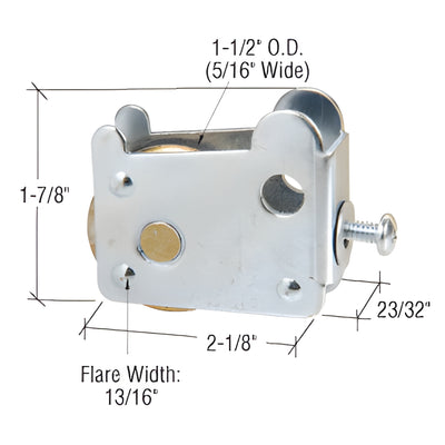 CRL 1-1/2 in Steel Replacement Roller for Rylock Sliding Glass Doors