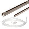 Brushed nickel EZ-Adjust shower door header kit EHK98BN - aluminum header, snap-in filler, glazing vinyl and screws.