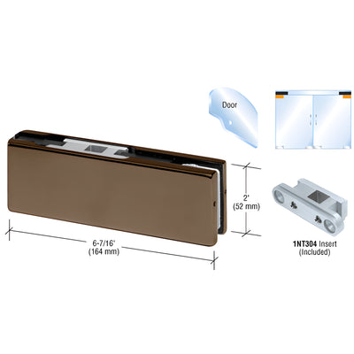 CRL Dark Bronze Top Patch Fitting for Glass Door w/ 1NT304 Insert